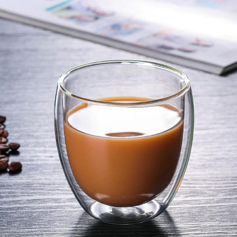 Tasse à café double paroi en verre borosilicate