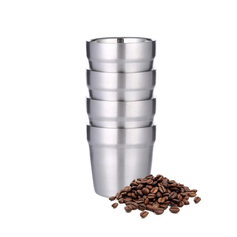 Doppelwandige Kaffeetassen aus Edelstahl 175 und 260ml